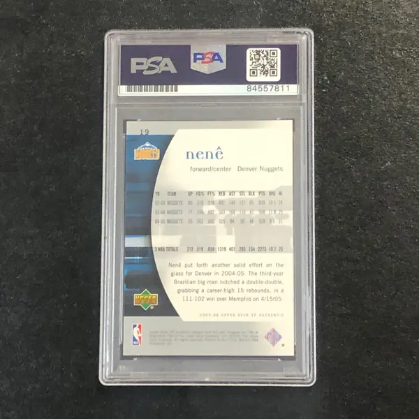 2005-06 SP Authentic #19 Nene Hilario Signed AUTO PSA Slabbed Nuggets