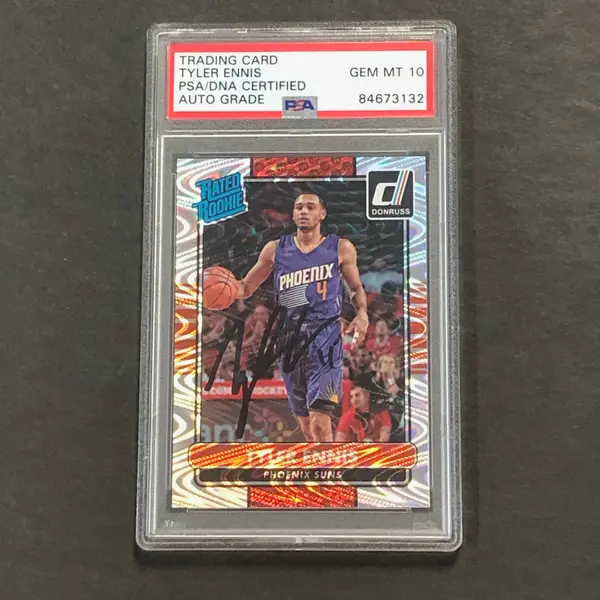 2014-15 NBA Panini Donruss #237 Tyler Ennis Signed Rookie Card AUTO GRADE 10 PSA Slabbed RC Suns