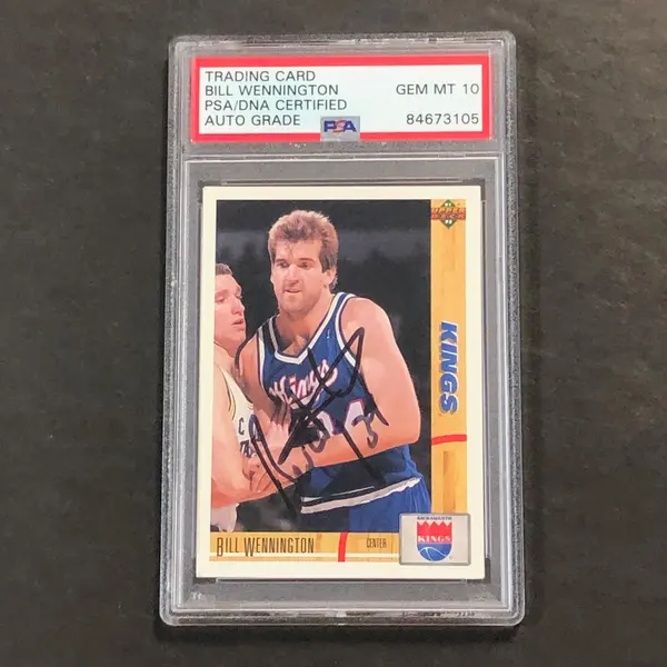 1991-92 Upper Deck #399 Bill Wennington Signed Card AUTO GRADE 10 PSA Slabbed Kings