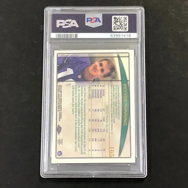 1998 Topps Chrome #165 Peyton Manning Signed Card PSA AUTO 10 Slabbed RC