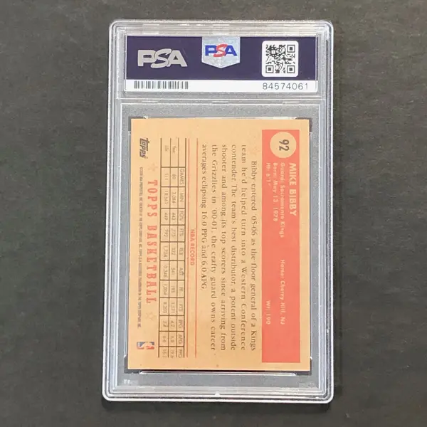 2005-06 Topps 1952 Style #92 Mike Bibby Signed Card AUTO PSA Slabbed Kings