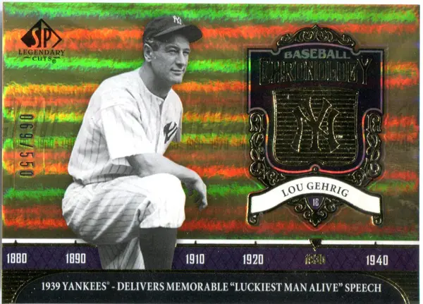 Lou Gehrig 2006 Upper Deck Baseball Chronology Unsigned Card #69/550