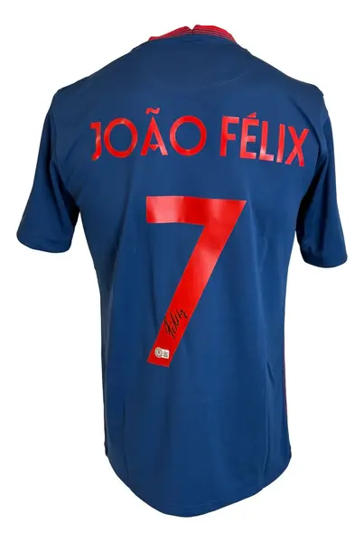 Joao Felix Signed Atletico Madrid Blue Nike Soccer Jersey BAS on
