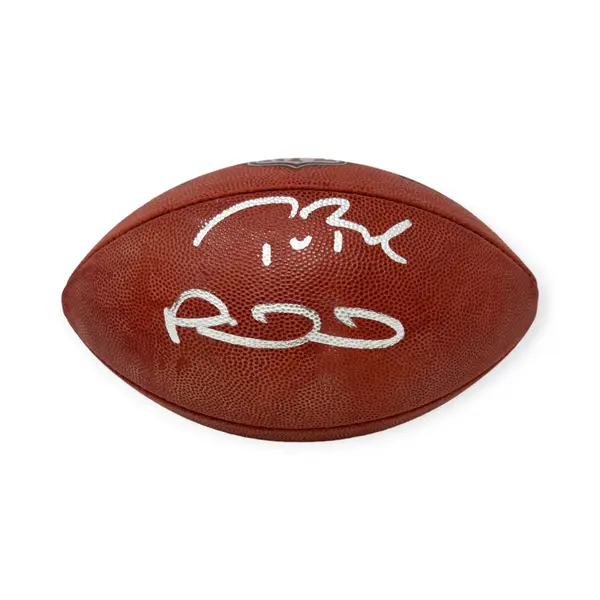 Patrick Mahomes & Tom Brady Dual Autographed Authentic Duke NFL Football Beckett/Fanatics