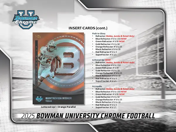 2025 Topps Bowman Chrome University Football HTA Jumbo Box