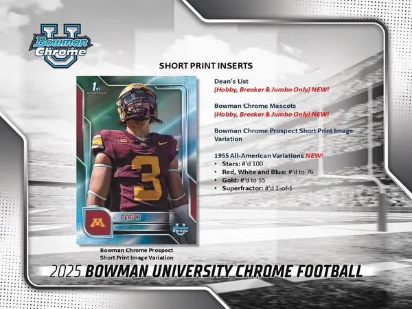 2025 Topps Bowman Chrome University Football HTA Jumbo Box