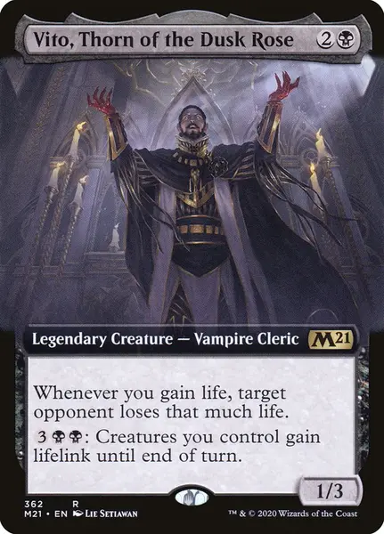 Vito, Thorn of the Dusk Rose (Extended Art) [Core Set 2021] - Lightly Played Foil