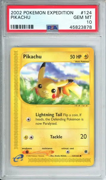 2002 Pokemon Expedition Pikachu #124 PSA 10