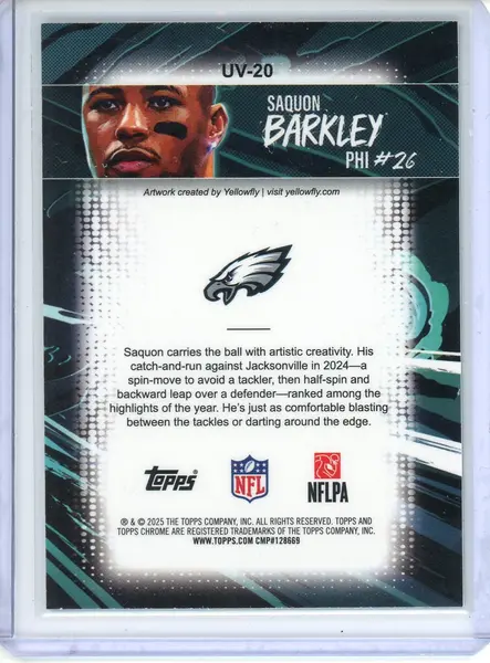 2025 Topps Chrome Saquon Barkley Ultra Violet #UV-20
