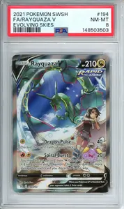 Pokemon SWSH FA/ Rayquaza V Evolving Skies #194 PSA 8