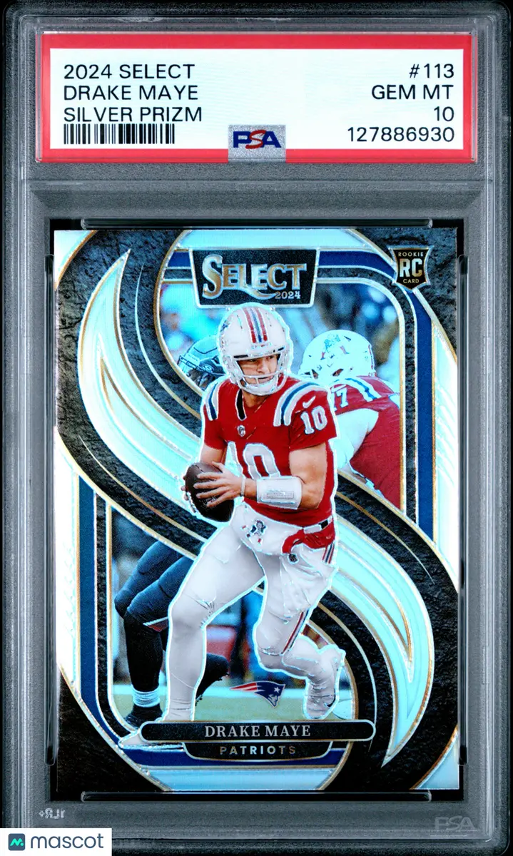 2024 Panini Select Drake Maye #113 Silver Prizm PSA 10 on Fanatics