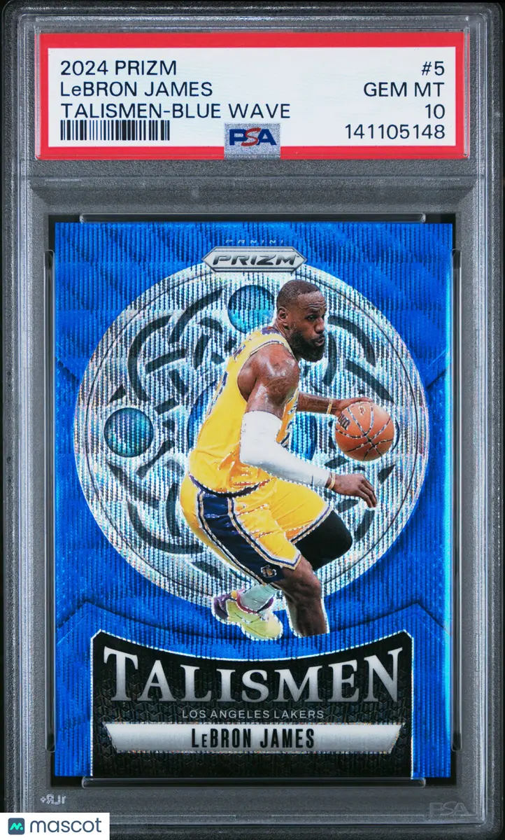 レブロン・ジェームズ　PSA 10 2024 Panini Prizm Talismen LeBron James #5 Blue Wave PSA 10 on