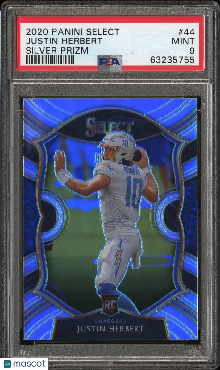 2020 Panini Select Justin Herbert #44 Silver Prizm PSA 9 on