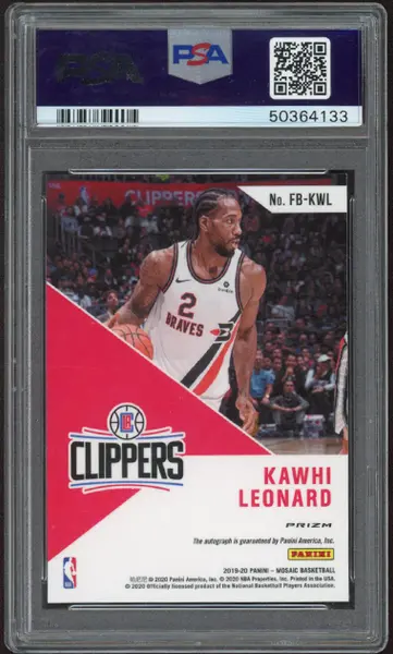 2019 Panini Mosaic Autographs Fast Break Kawhi Leonard #FBKWL PSA