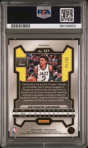 2023 Panini Prizm Keyonte George #127 Green Pulsar PSA 10 on