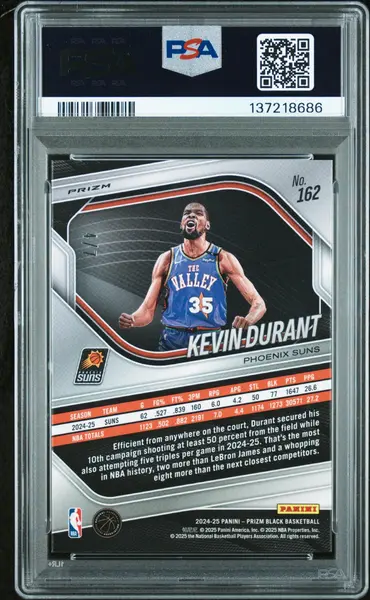 2024 Panini Prizm Black Kevin Durant #162 Green Shimmer Fotl PSA 9