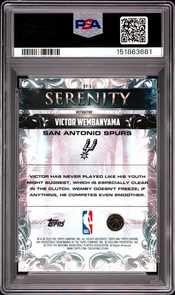 2025 Topps Chrome Serenity Victor Wembanyama #SY-1 Refractor PSA 10