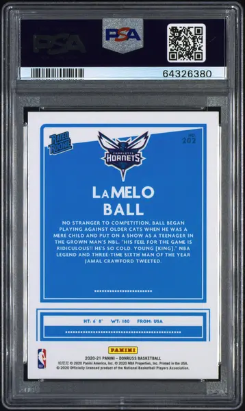 2020 Panini Donruss Lamelo Ball #202 Orange Laser PSA 10