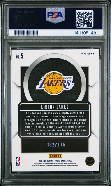 2024 Panini Prizm Talismen LeBron James #5 Blue Wave PSA 10 on