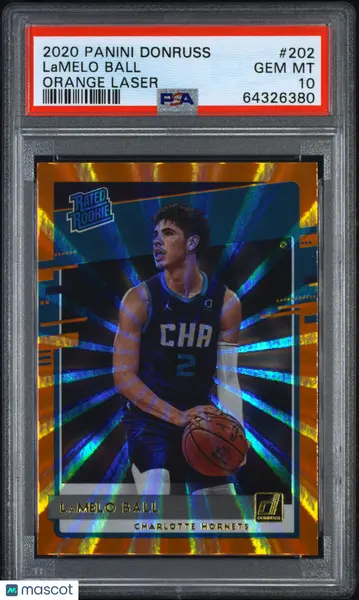 2020 Panini Donruss Lamelo Ball #202 Orange Laser PSA 10