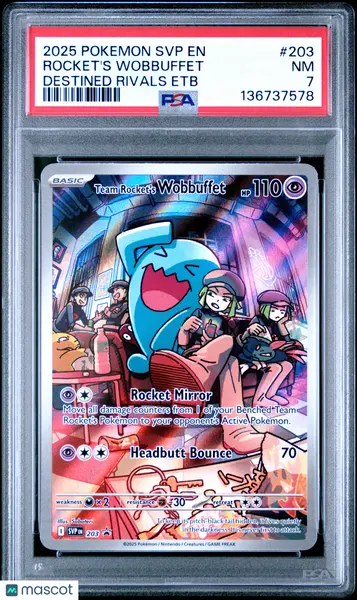 2025 POKEMON SVP EN-SV BLACK STAR PROMO #203 ROCKET'S WOBBUFFET DESTINED RIVALS PC ETB