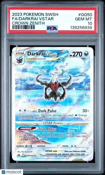 2023 POKEMON SWORD AND SHIELD CROWN ZENITH #GG50 FA/DARKRAI VSTAR CROWN ZENITH