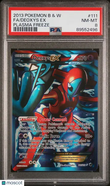 2013 Pokemon Black & White Plasma Freeze Deoxys EX #111 Fa Plasma Freeze PSA 8