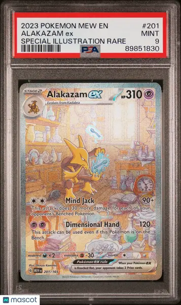 2023 Pokemon Mew EN-151 Alakazam EX #201 Special Illustration Rare PSA 9
