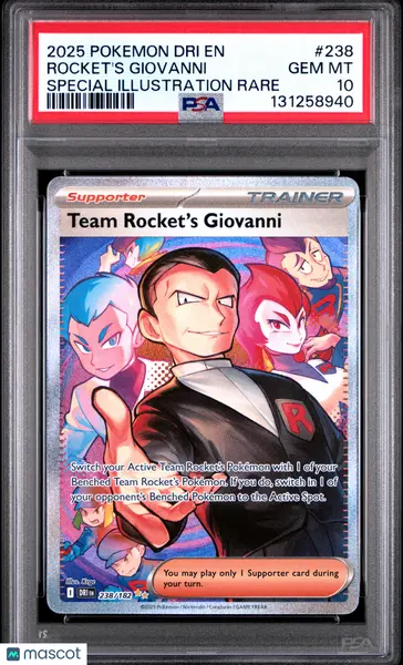 2025 Pokemon Dri EN-Destined Rivals Rocket's Giovanni #238 Special Illustration Rare PSA 10