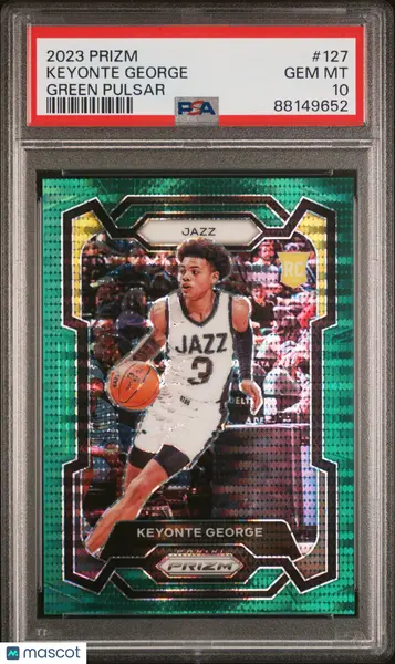 2023 Panini Prizm Keyonte George #127 Green Pulsar PSA 10 on