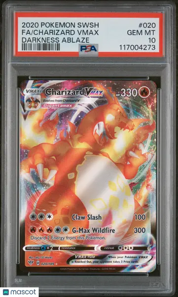 2020 POKEMON SWORD & SHIELD DARKNESS ABLAZE #020 FA/CHARIZARD VMAX DARKNESS ABLAZE