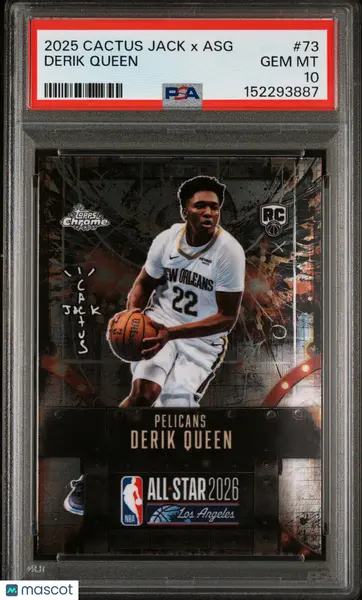 2025 Topps Chrome Cactus Jack X NBA All-Star Game Derik Queen #73 PSA 10