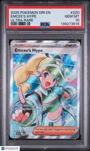 2025 Pokemon Dri EN-Destined Rivals Emcee's Hype #220 Ultra Rare PSA 10