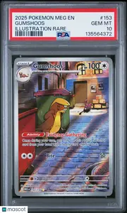2025 Pokemon Meg EN-Mega Evolution Gumshoos #153 Illustration Rare PSA 10