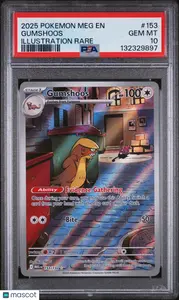 2025 Pokemon Meg EN-Mega Evolution Gumshoos #153 Illustration Rare PSA 10