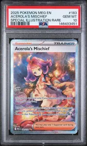 2025 Pokemon Meg En-Mega Evolution #183 Acerola'S Mischief Special Illustration Rare PSA 10