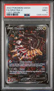 2022 POKEMON SWORD & SHIELD LOST ORIGIN FA/GIRATINA V #186 LOST ORIGIN PSA 9