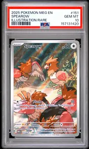 2025 POKEMON MEG EN-MEGA EVOLUTION SPEAROW #151 ILLUSTRATION RARE PSA 10