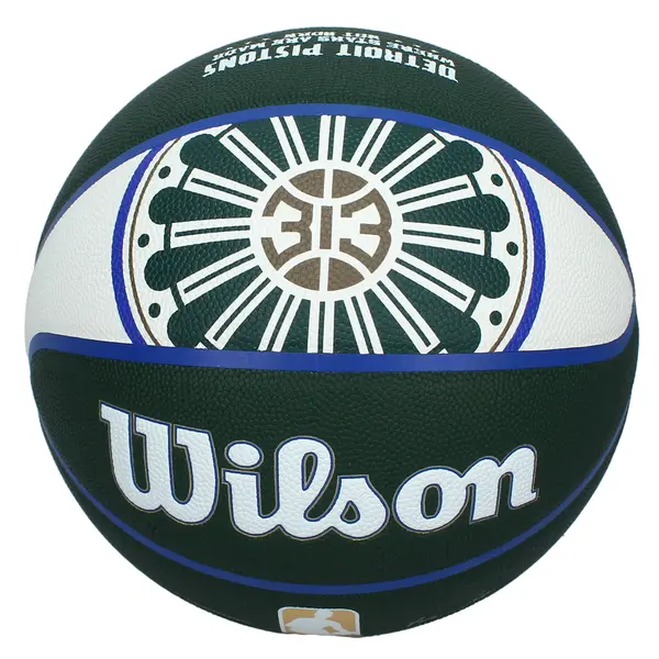 Ausar Thompson Autographed Detroit Pistons City Edition Wilson Basketball Panini