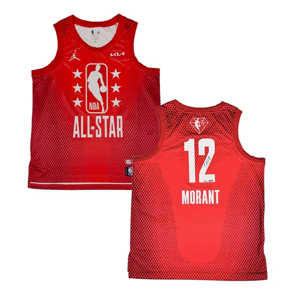 JA MORANT Autographed Memphis Grizzlies 2022 All Star Red Jersey PANINI LE 50