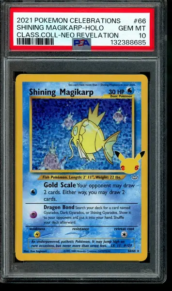 2021 Pokemon Celebrations Shining Magikarp Holo Classic Collection Neo Revelation #66 PSA 10