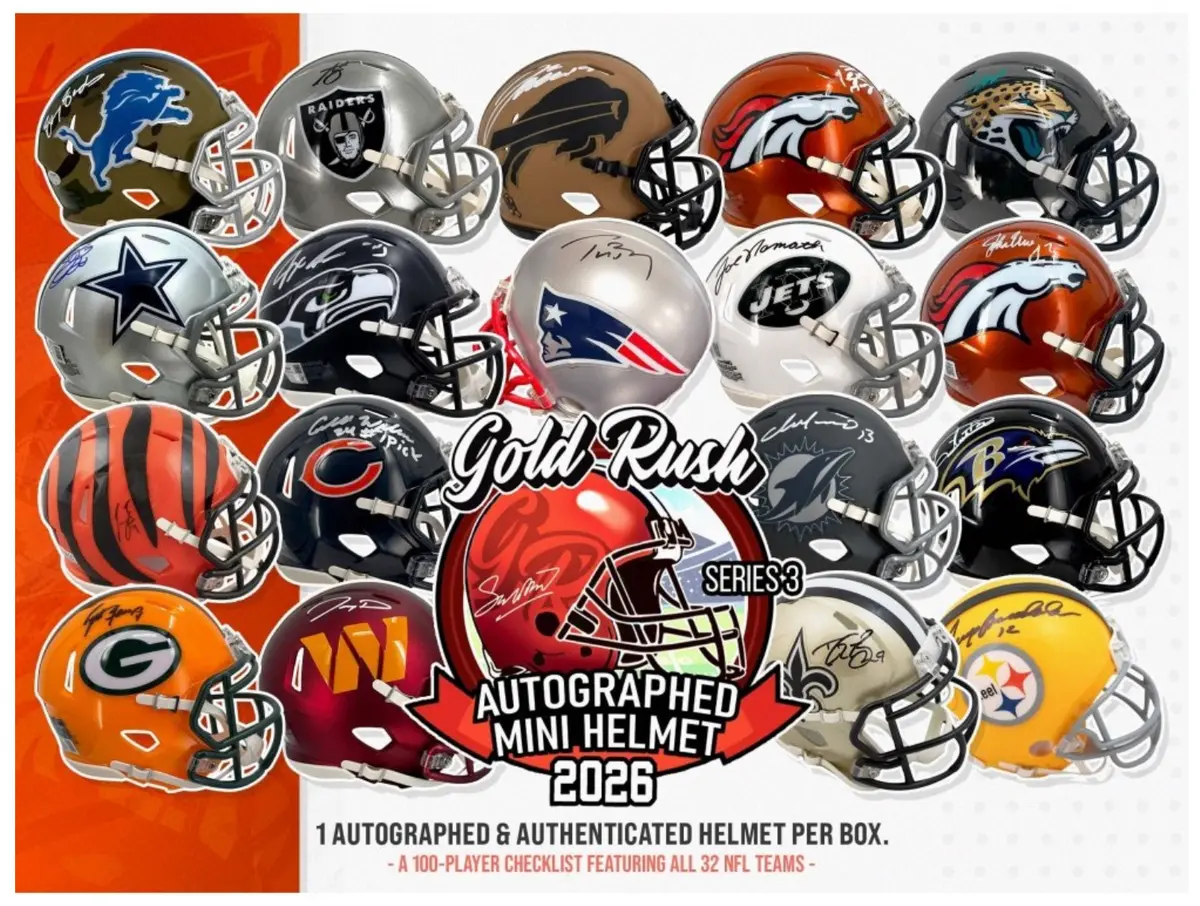 2018 gold rush football mini helmet 2026 Gold Rush Autographed Mini Helmet Football Edition Series 3 Box