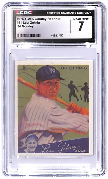1976 Lou Gehrig TCMA Goudey Reprints #61 '34 Goudey CGC Near Mint 7