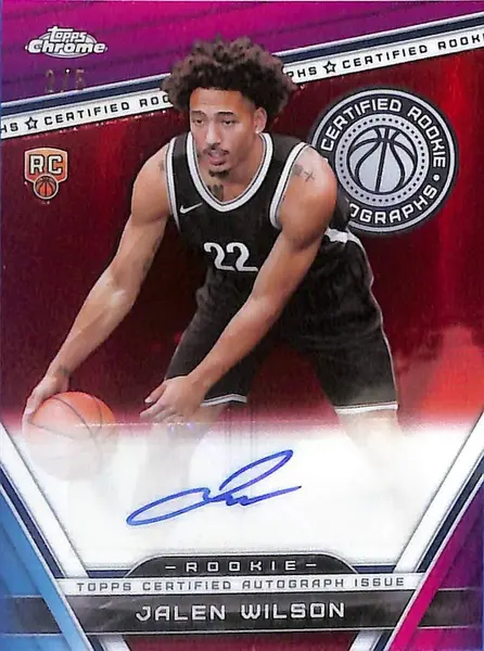 2023-24 Topps Chrome Jalen Wilson Auto Autograph Rookie RC Red /5 Nets