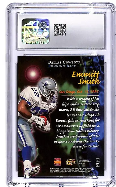 1996 Topps Stadium Club Emmitt Smith Photo Gallery PG1 CGC 9.5 Cowboys