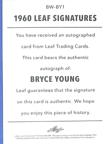 2021 Leaf Ultimate Bryce Young Auto Autograph Rookie RC Green /35 Alabama