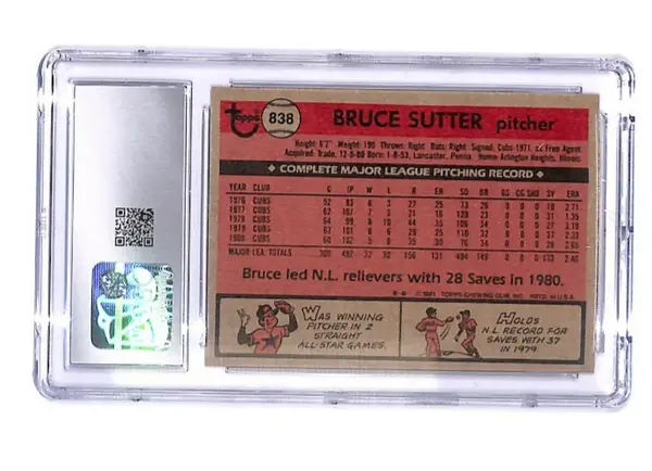 1981 Topps Traded - Bruce Sutter #838 CGC 9 (HOF) St. Louis Cardinals Pitcher