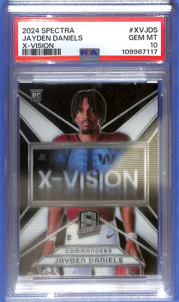 2024 Spectra Jayden Daniels X-Vision Rookie RC /125 PSA 10 XVJDS Commanders
