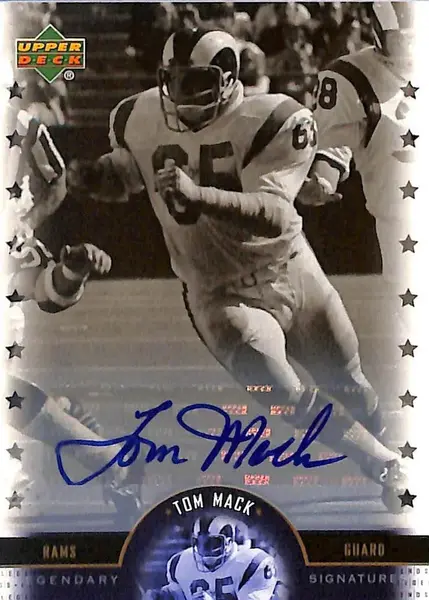 2005 Upper Deck Legends Tom Mack Auto Autograph Rams