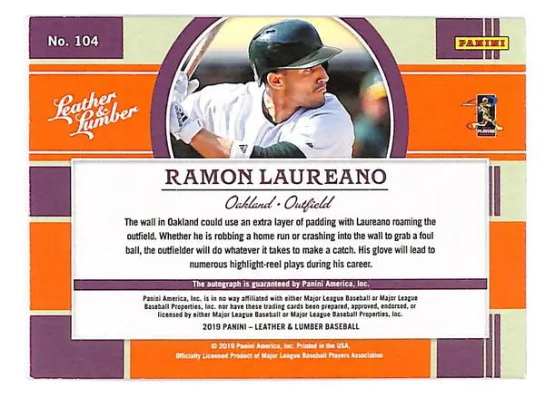 2019 Ramon Laureano Panini Leather & Lumber Rookie Signatures - 104 #46/149